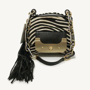 DVF Harper Bon Bon Zebra Print Bag